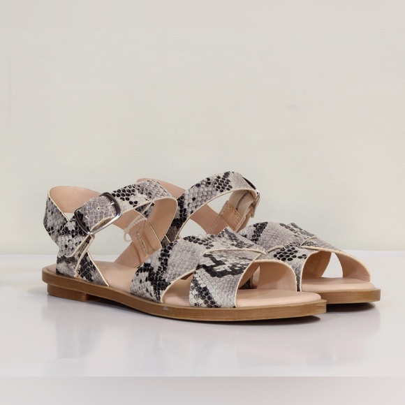 Clarks Women's Slingback Willow Gild Grey Snake Python Sandals NWT - Picture 5 of 11